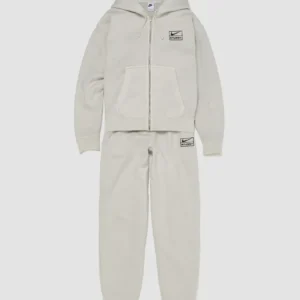 x Stüssy Washed Fleece Tracksuit in Light Bone