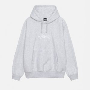 BASIC APPLIQUE GREY HOODIE