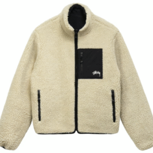 Stussy 8 Ball Sherpa Reversible Jacket Cream