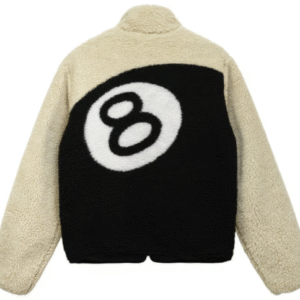 Stussy 8 Ball Sherpa Reversible Jacket Cream
