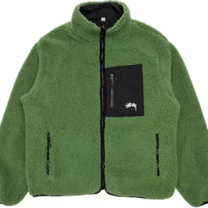 Stussy 8 Ball Sherpa Reversible Jacket Green