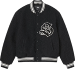Stussy Black Aesthetic Varsity Jacket