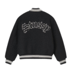 Stussy Black Aesthetic Varsity Jackets