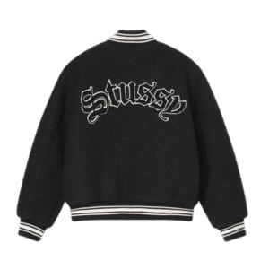 Stussy Black Aesthetic Varsity Jackets