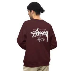 Stussy Paris Crewneck Sweatshirt Maroon