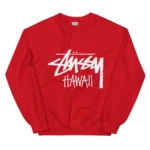 Unisex Stussy Hawaii Sweatshirt red