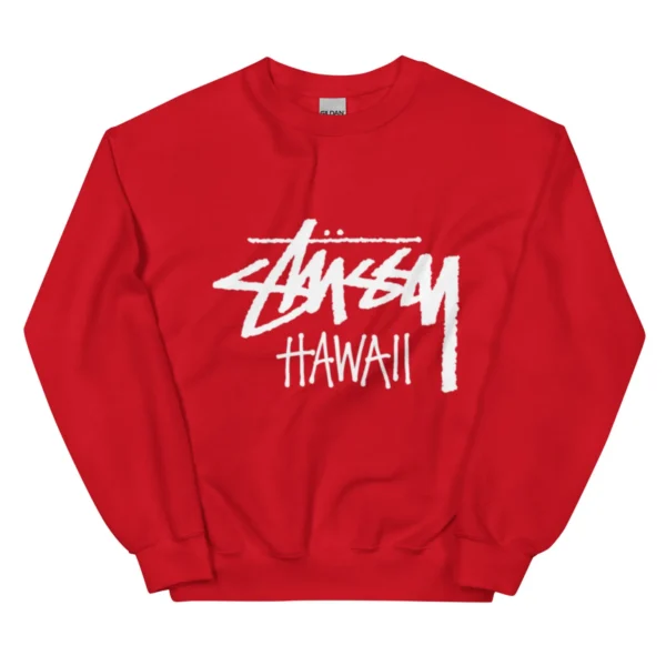 Unisex Stussy Hawaii Sweatshirt red