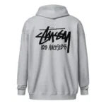 Unisex Stussy Los Angeles Zip up Hoodie grey