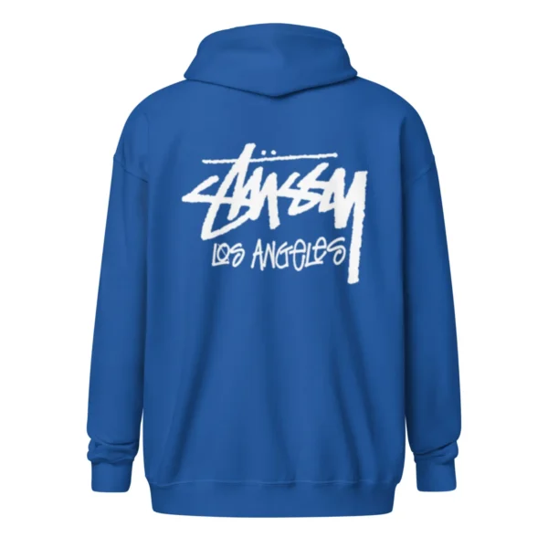 Unisex Stussy Los Angeles Zip up Hoodie royal