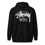Unisex Stussy Seoul zip hoodie black