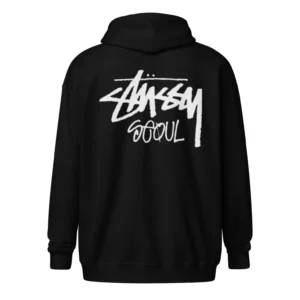 Unisex Stussy Seoul zip hoodie black