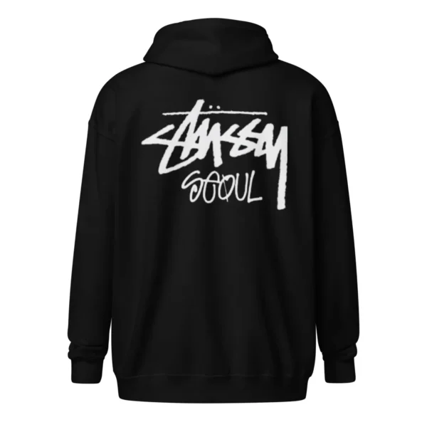 Unisex Stussy Seoul zip hoodie black